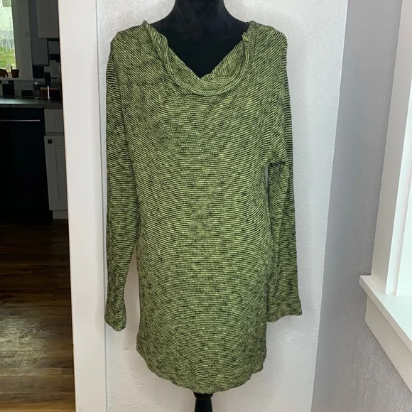Blue Canoe Organic | Dresses | Blue Canoe Organic Cotton Green Black Knit  Sweater Dress Tunic Long Sleeves | Poshmark